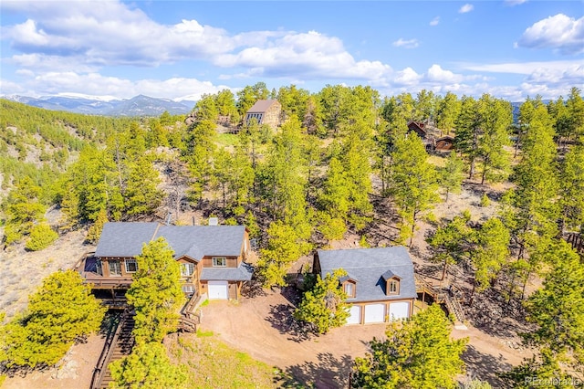 bird's eye view with a mountain view