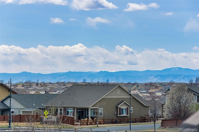 mountain view with a residential view