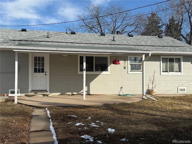 view of front of house with a patio