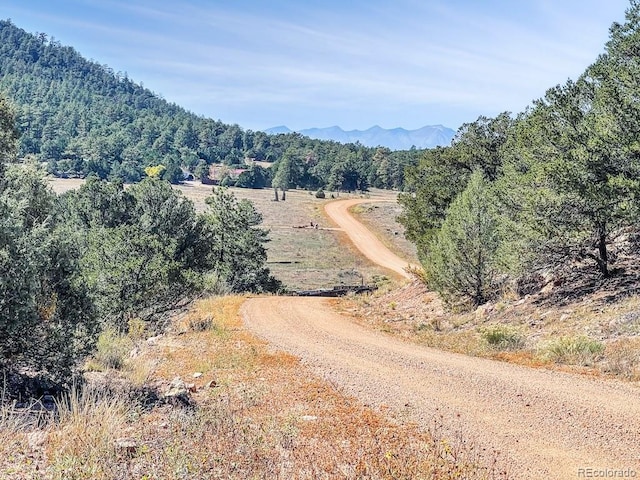 view of road with a mountain view