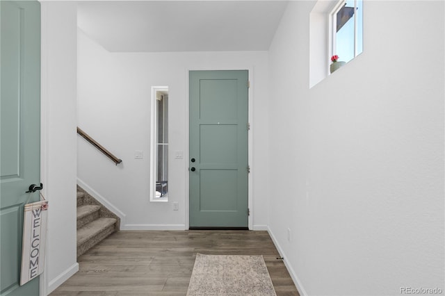 foyer featuring light hardwood / wood-style flooring