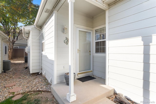 entrance to property with cooling unit