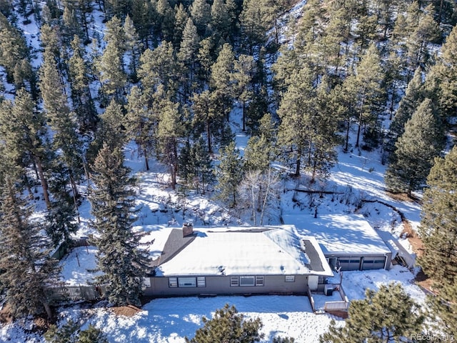 view of snowy aerial view