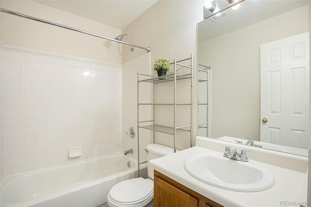 4585 Jet Wing Cir, Colorado Springs, CO 80916 - full bathroom featuring toilet, vanity, and washtub / shower combination