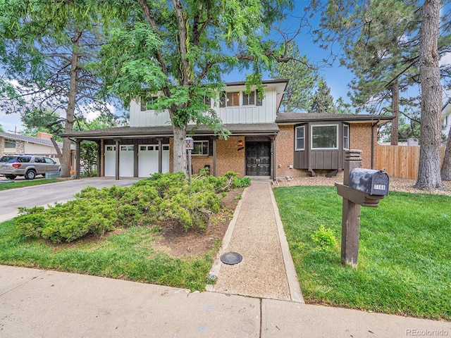 7168 S Lafayette Way, Centennial, CO 80122 - split level home with driveway, board and batten siding, and brick siding