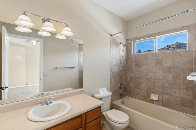1965 Montura Vw Unit 204, Colorado Springs, CO 80919 - bathroom with washtub / shower combination, toilet, vanity, and visible vents
