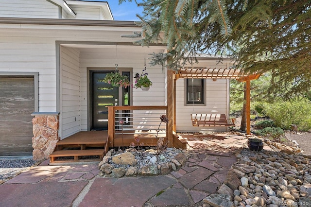 31518 Niakwa Rd, Evergreen, CO 80439 - doorway to property featuring a pergola