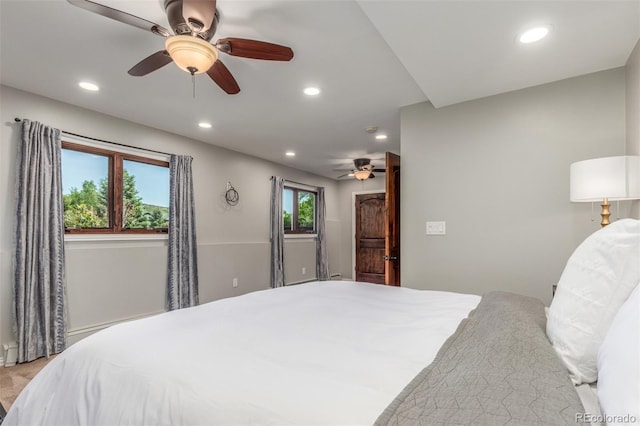 5727 Colorow Dr, Morrison, CO 80465 - bedroom with recessed lighting and ceiling fan