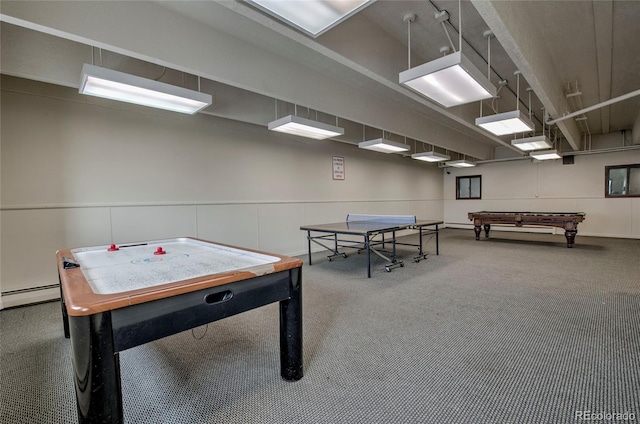 1153 Straight Creek Dr Unit F102, Dillon, CO 80435 - game room featuring carpet flooring and a baseboard radiator
