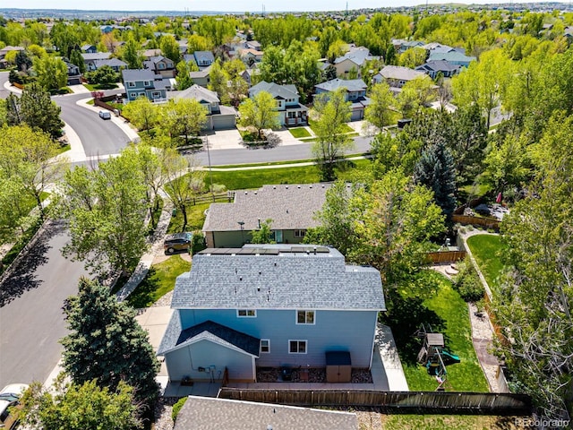 aerial view of residential area