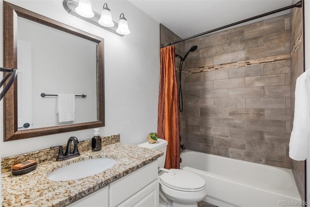 5332 S Lisbon Way, Centennial, CO 80015 - bathroom featuring vanity, shower / bath combo, and toilet