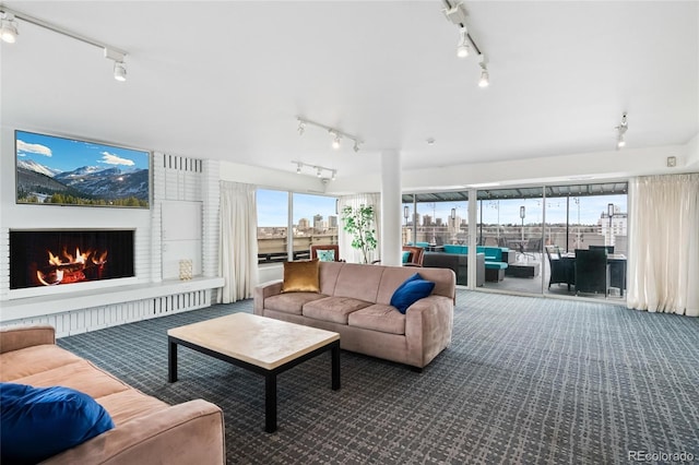 living room featuring carpet floors