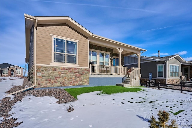 view of front of property with a porch