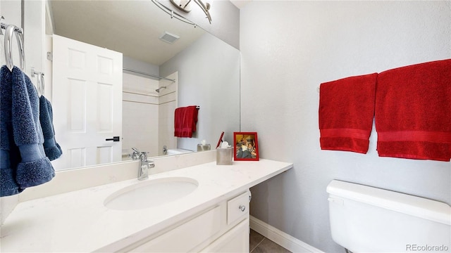 9992 Cottoncreek Dr, Highlands Ranch, CO 80130 - bathroom with vanity and tile patterned flooring
