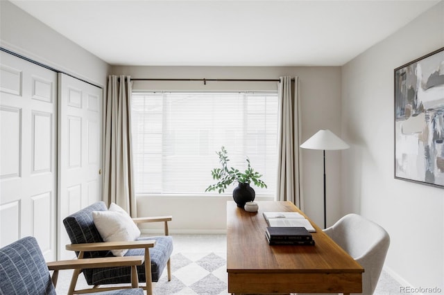 office area with baseboards