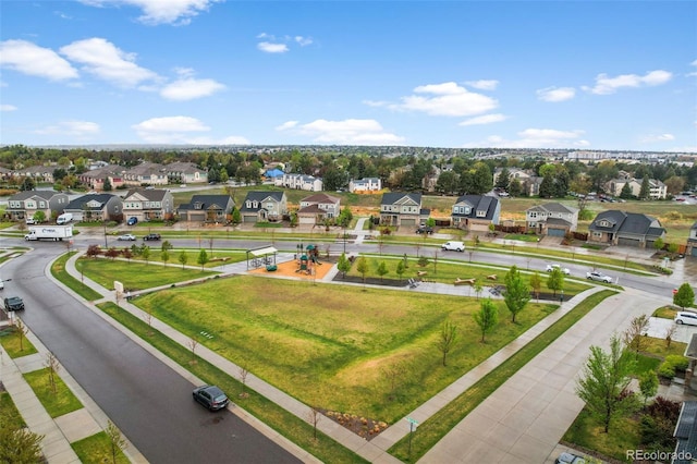 aerial view of residential area