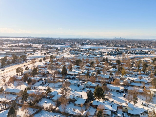 view of snowy aerial view