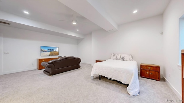 885 Delechant Dr, Erie, CO 80516 - bedroom featuring recessed lighting, baseboards, visible vents, and light colored carpet