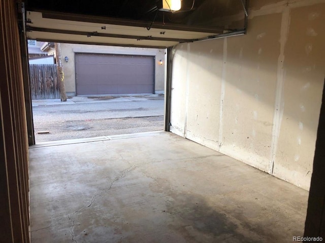 view of garage