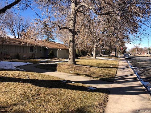 view of road with curbs and sidewalks