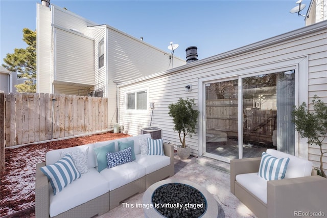 view of patio / terrace featuring an outdoor living space