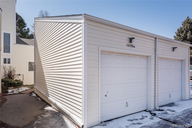 view of garage