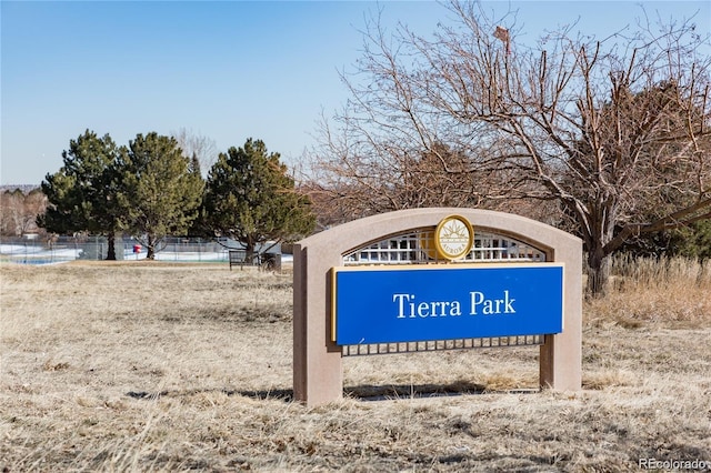 view of community sign