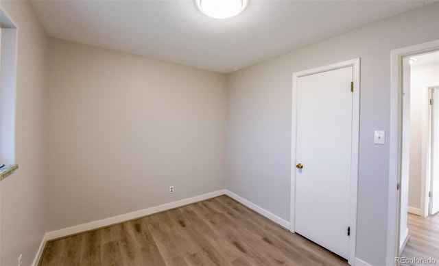 empty room featuring light wood-type flooring