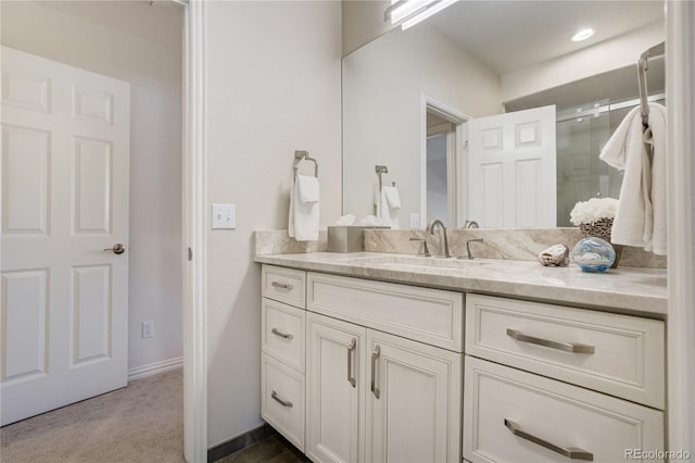 74 Blue Heron Dr, Greenwood Village, CO 80121 - full bathroom featuring vanity and a shower with shower door