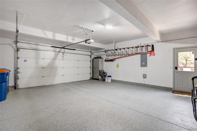 74 Blue Heron Dr, Greenwood Village, CO 80121 - garage featuring electric panel and a garage door opener