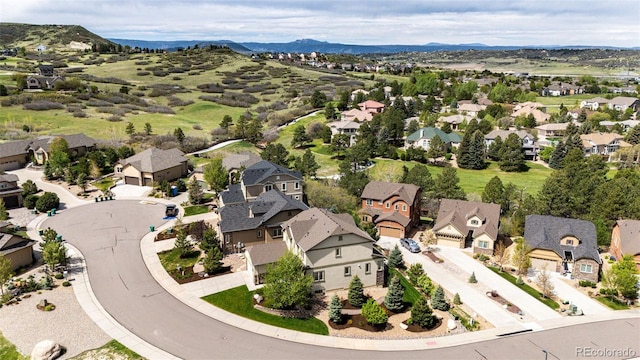2115 Holmby Ct, Castle Rock, CO 80104 - aerial perspective of suburban area featuring a mountain backdrop