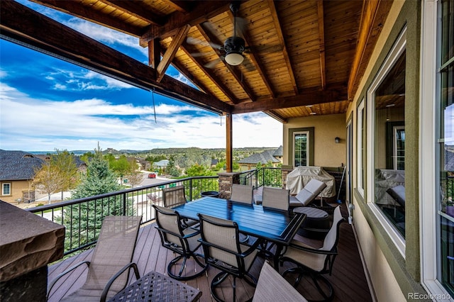2115 Holmby Ct, Castle Rock, CO 80104 - balcony with ceiling fan