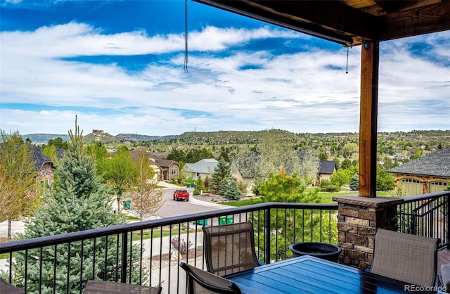 2115 Holmby Ct, Castle Rock, CO 80104 - balcony with a mountain view and a residential view