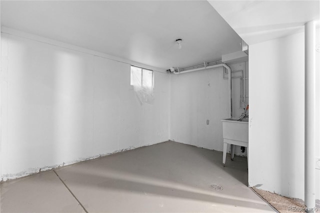 view of finished below grade area