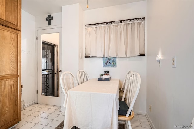 view of tiled dining space