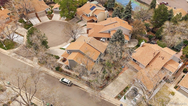 aerial view with a residential view