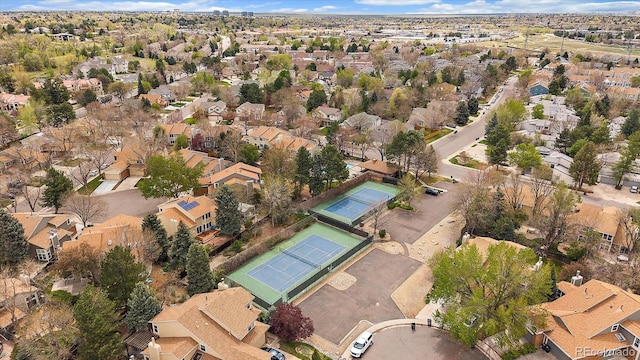 drone / aerial view with a residential view
