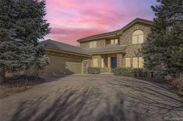 view of front of house featuring a garage