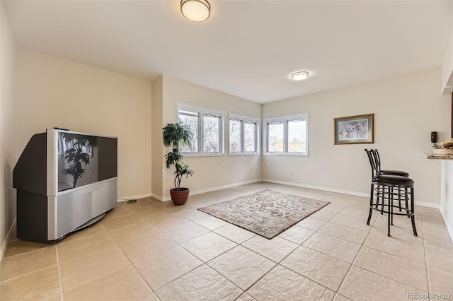 interior space with light tile patterned floors