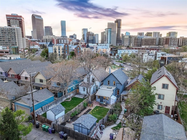 bird's eye view featuring a city view