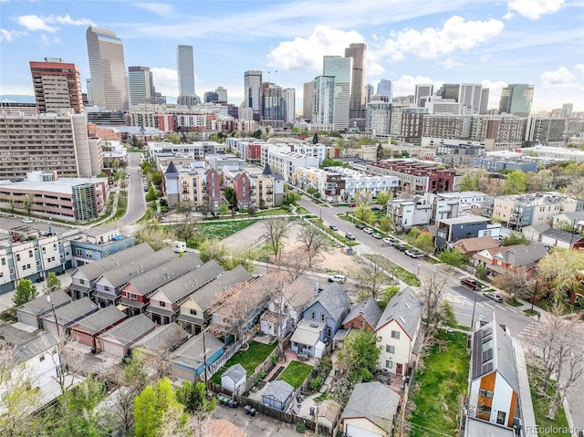 birds eye view of property featuring a view of city