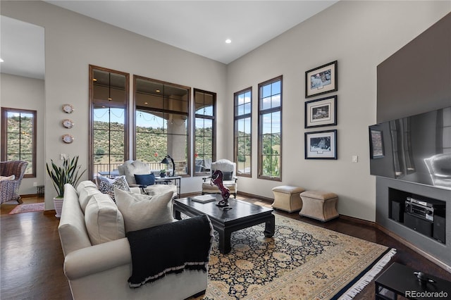 8000 Raphael Ln, Littleton, CO 80125 - living room with wood finished floors and recessed lighting