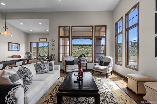 8000 Raphael Ln, Littleton, CO 80125 - living room featuring recessed lighting and wood finished floors