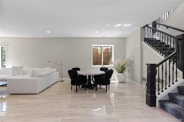 8000 Raphael Ln, Littleton, CO 80125 - dining area featuring stairs and recessed lighting