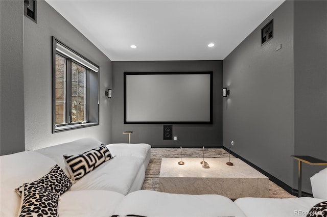 8000 Raphael Ln, Littleton, CO 80125 - home theater room featuring recessed lighting and baseboards
