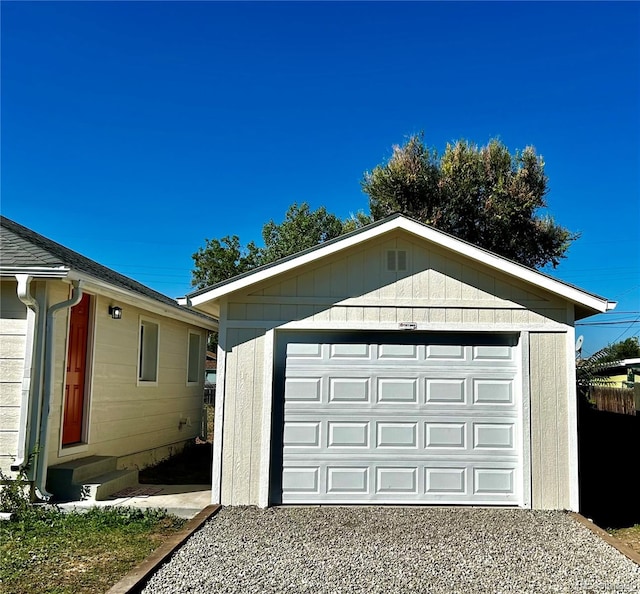 view of garage