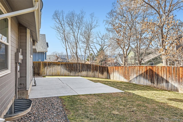 view of yard featuring a patio area