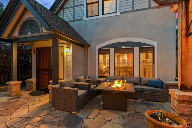 848 S Emerson St, Denver, CO 80209 - view of patio with an outdoor living space with a fire pit