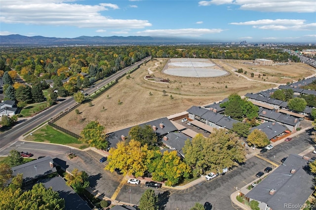 bird's eye view with a mountain view