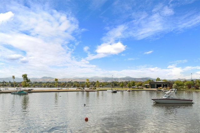 property view of water featuring a mountain view